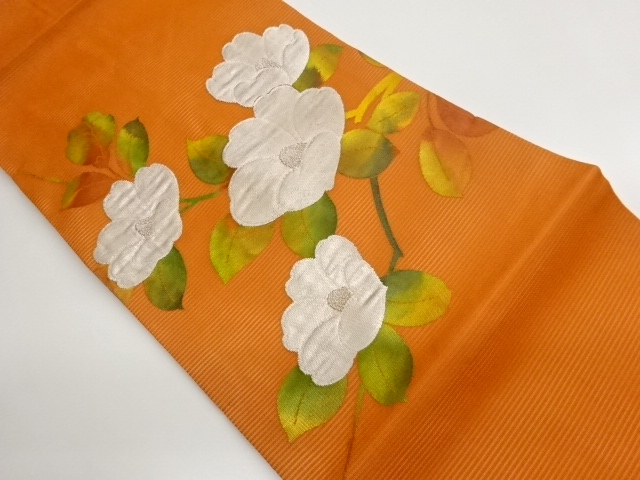 JAPANESE KIMONO / RO-TSUBAKI PATTERN WOVEN NAGOYA OBI